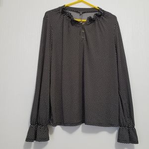 Adrianna Papell | Long sleeve polkadot blouse